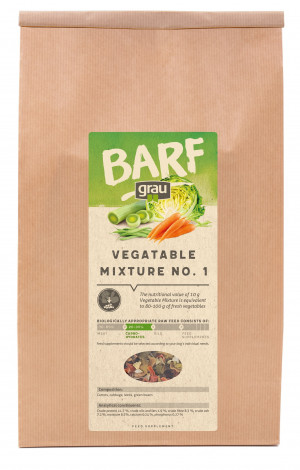 GRAU BARF Vegetable Mix No.1 - papildbarība suņiem 1,2 kg